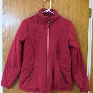MERRELL Jacket Women’s Small Maroon Opti-Warm Quilted Full Zip and Zip Pockets